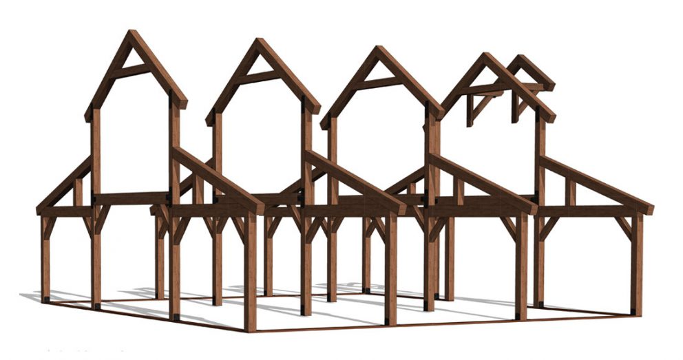 Barn package timber frame frame2 40x36 great plains western horse barn