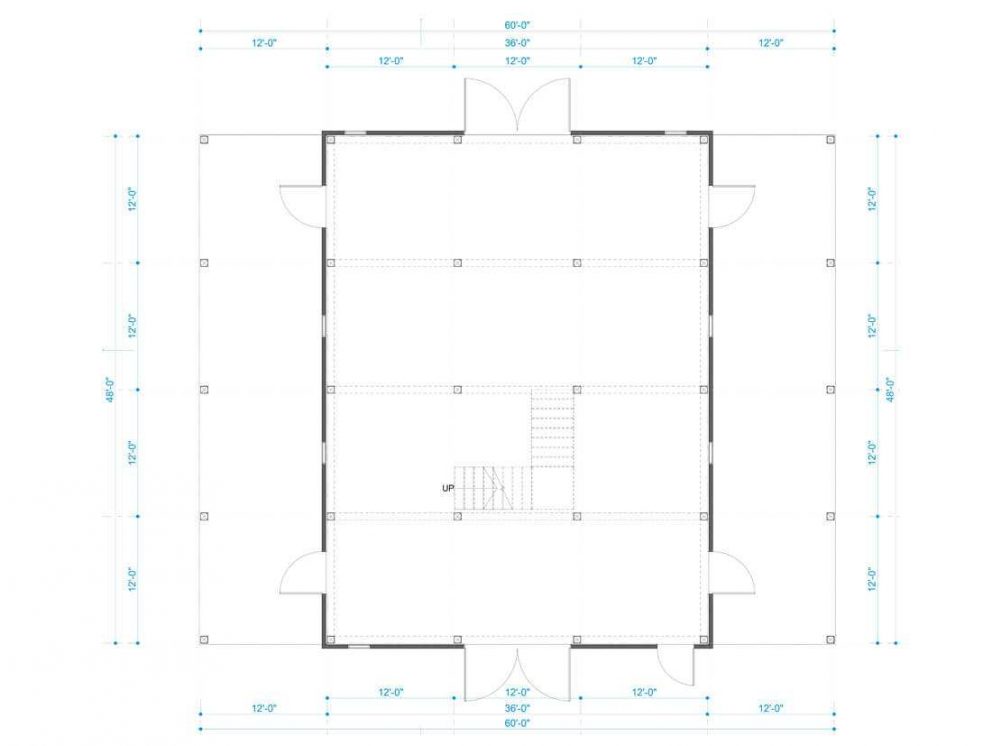 Barn package timber post layout 36x48 great plains eastern horse barn