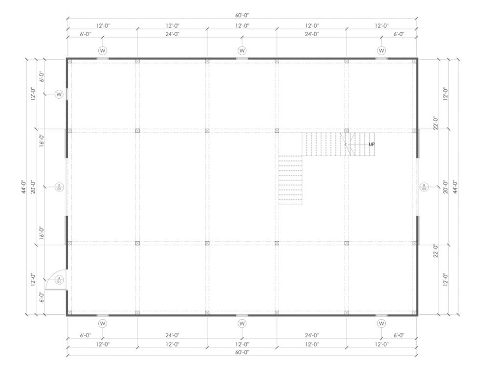 Barn package timber frame post layout 44x60 great plains western horse barn