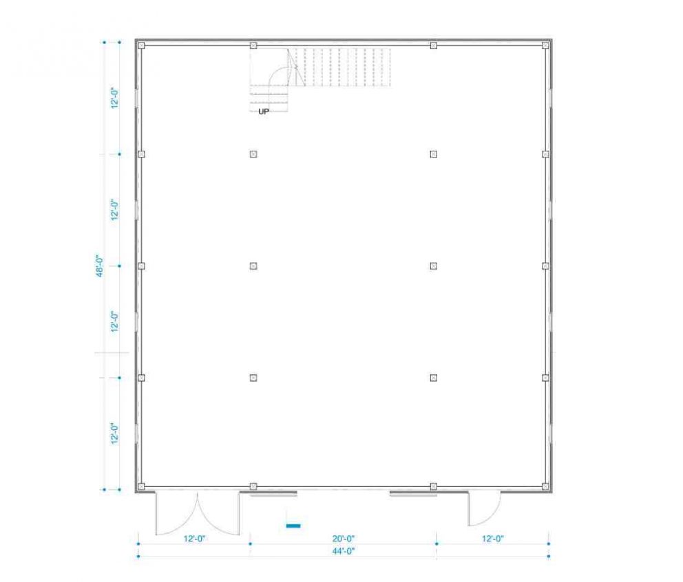 Barn package floor plan design 44x48 great plains western horse barn